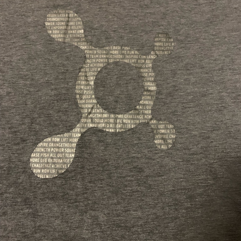 Orangetheory Short Sleeve Tee Womens L Charcoal Gray Orange Trim Logo Graphic - Picture 2 of 3